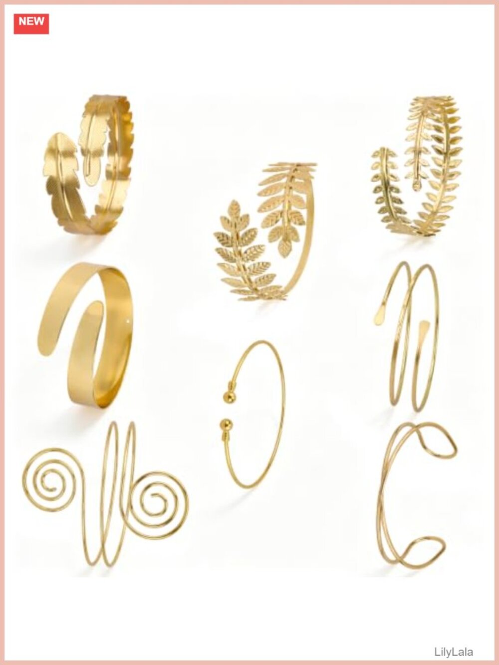8PC Adjustable Open Cuff Bracelet Set Lightweight Alloy Boho Arm Jewelry